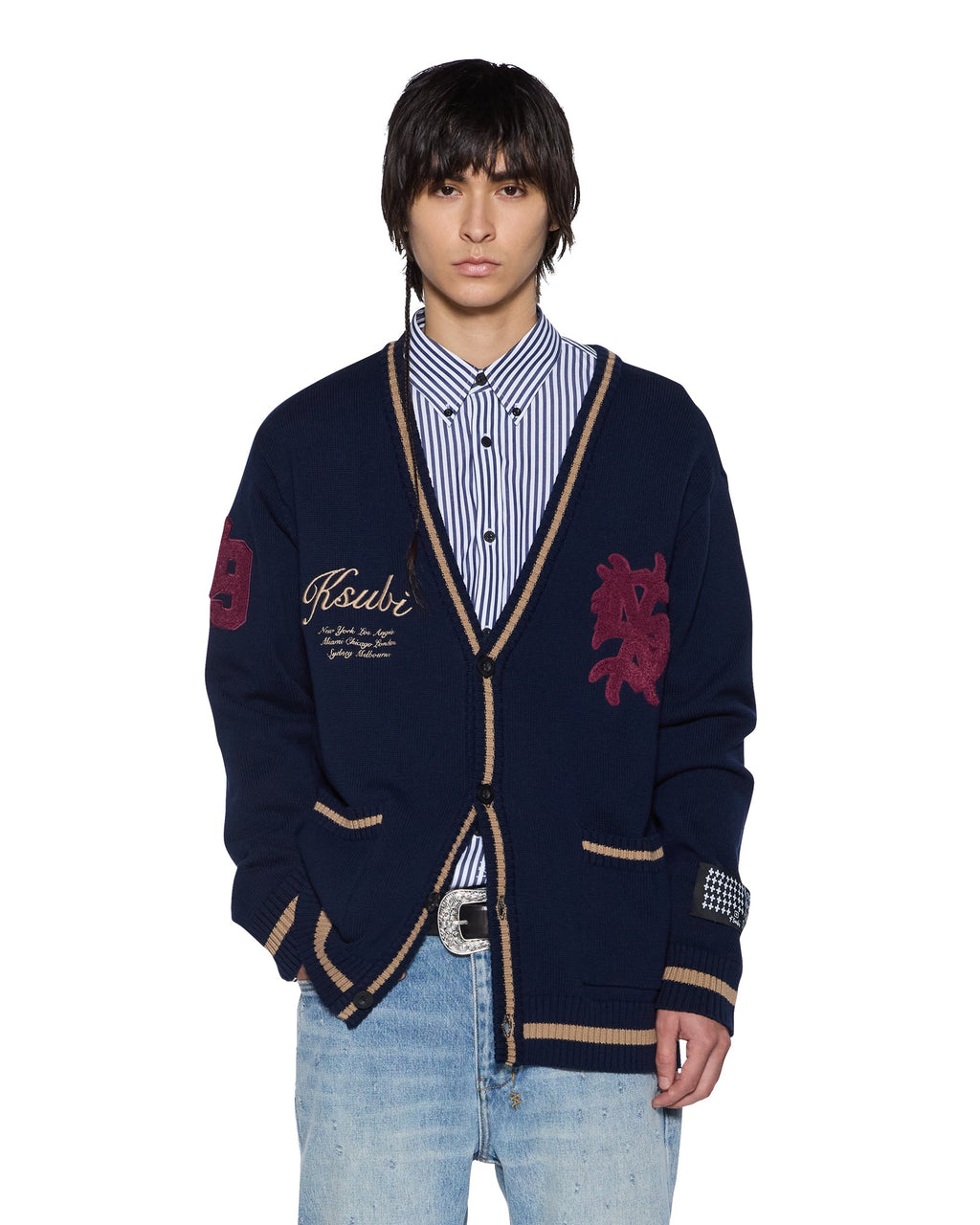 MENS PLAYOFF CARDIGAN NAVY KNITWEAR