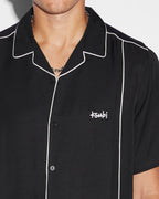 Mens Ksubi Downtown Resort Ss Shirt Black Regular Shirts - Black