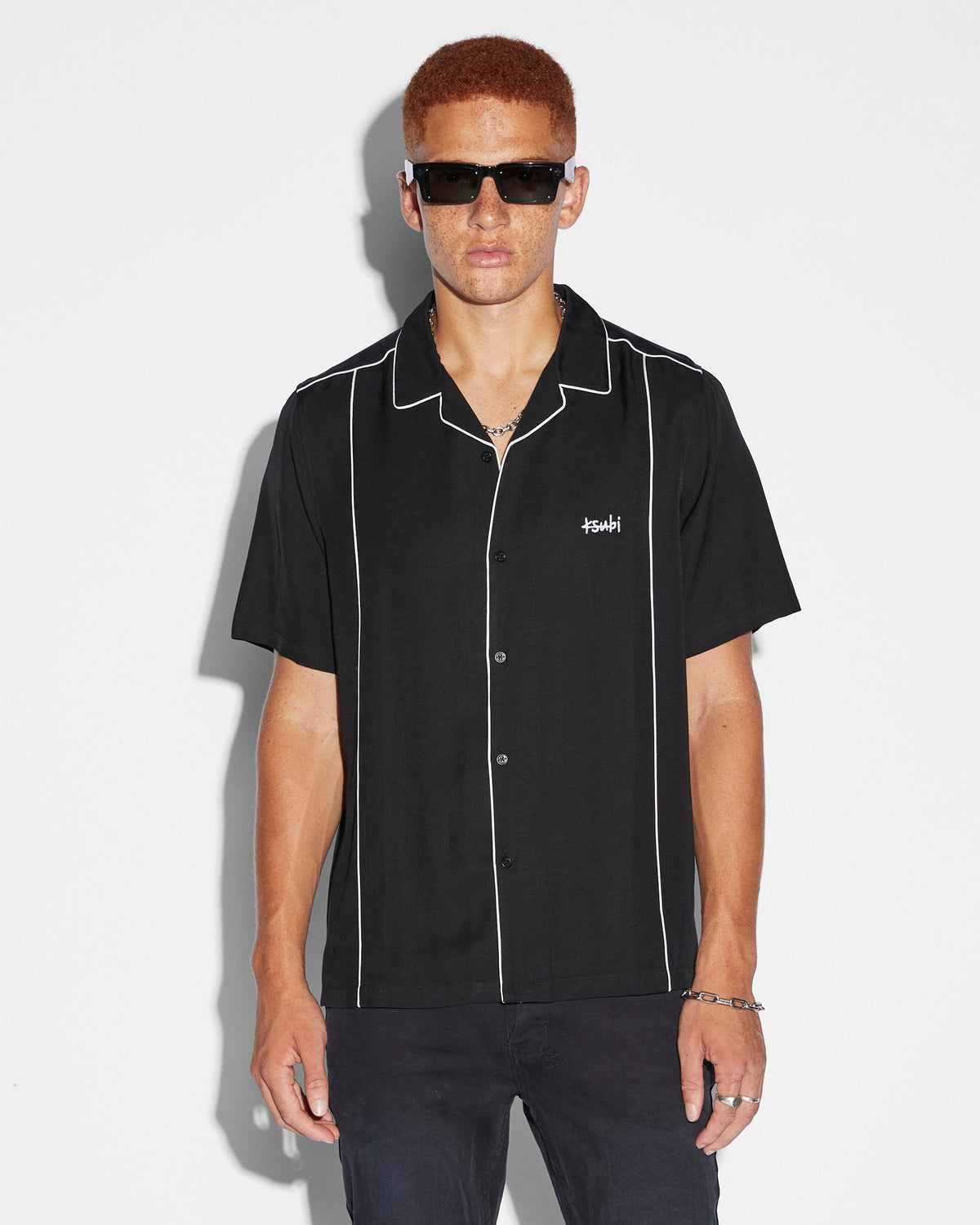 Mens Ksubi Downtown Resort Ss Shirt Black Regular Shirts - Black