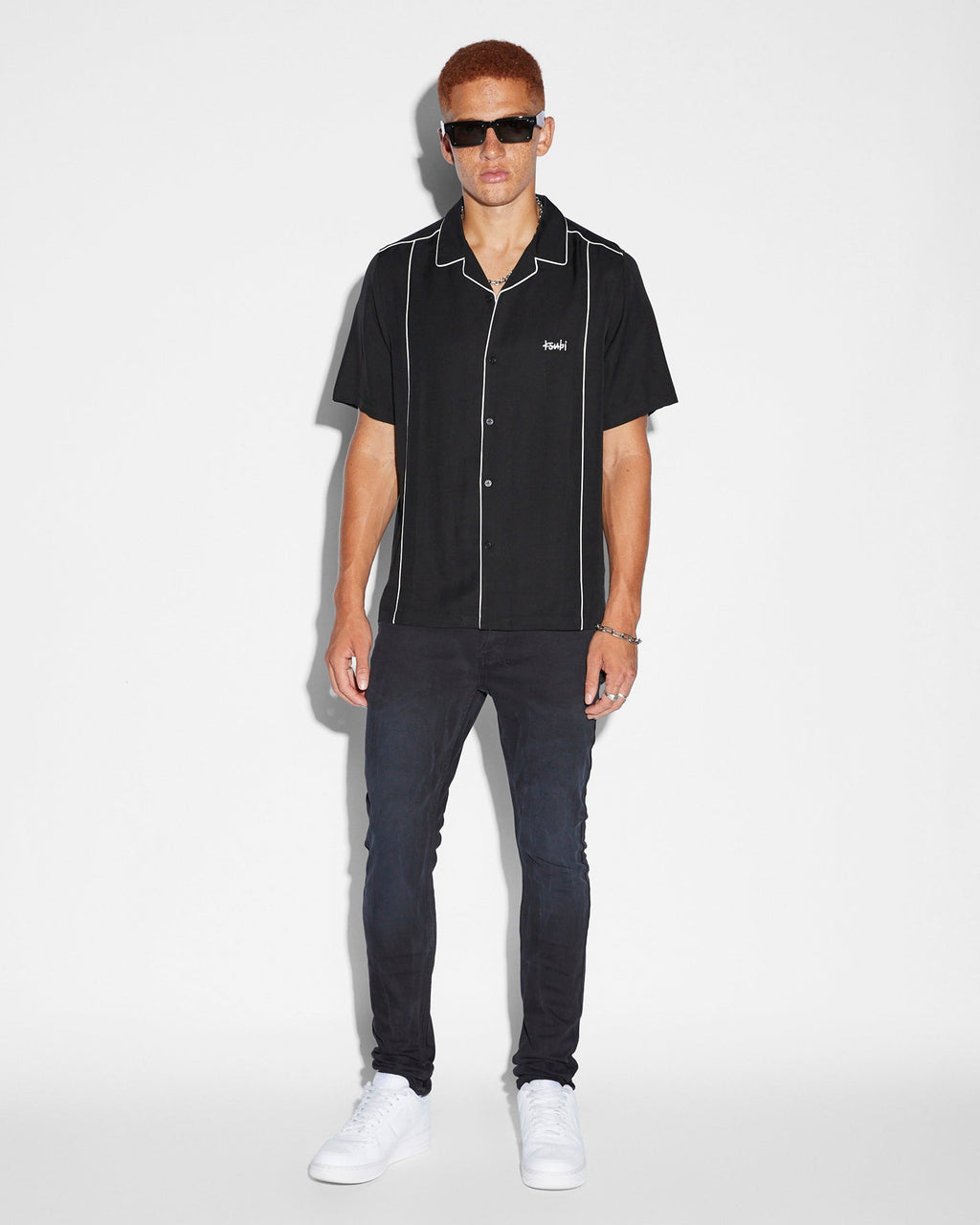 Mens Ksubi Downtown Resort Ss Shirt Black Regular Shirts - Black
