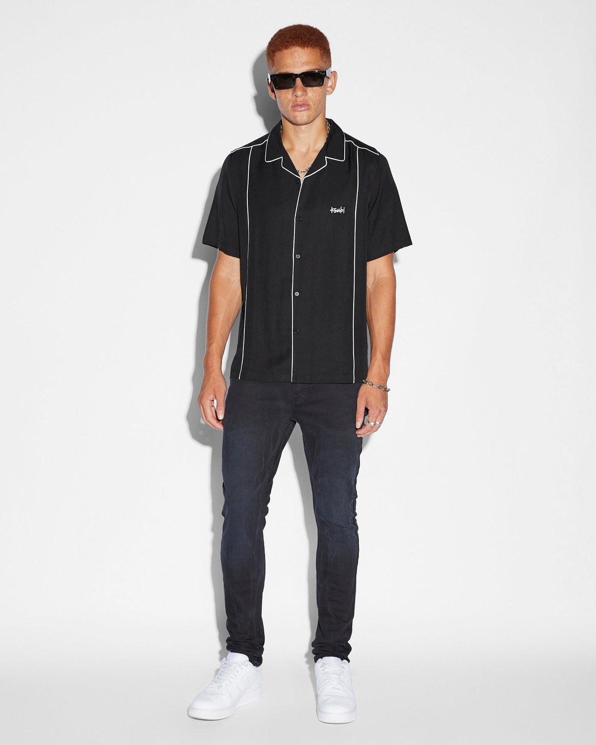Mens Ksubi Downtown Resort Ss Shirt Black Regular Shirts - Black