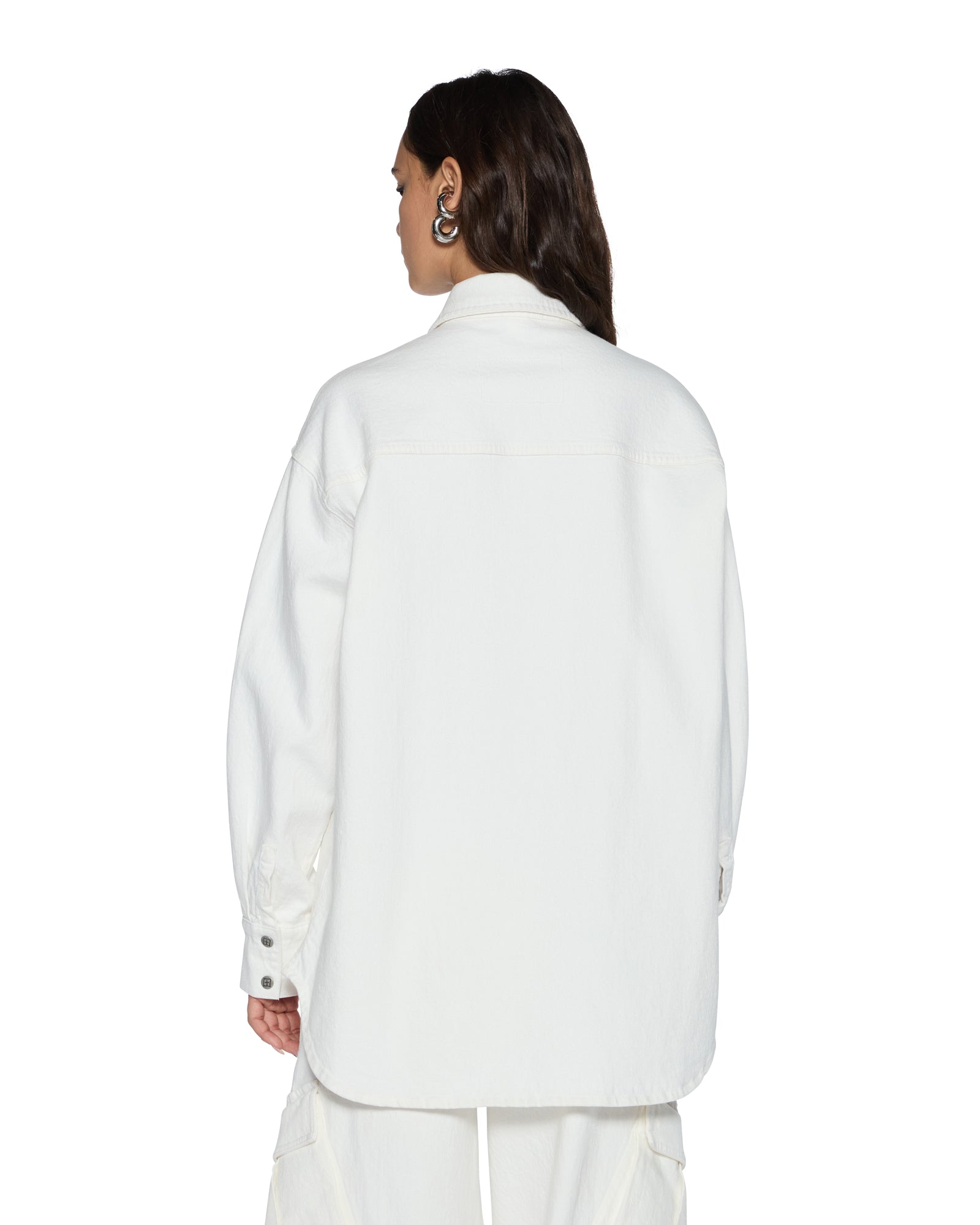WOMENS  OVERSIZED LS SHIRT ECRU OVERSIZED SHIRTS