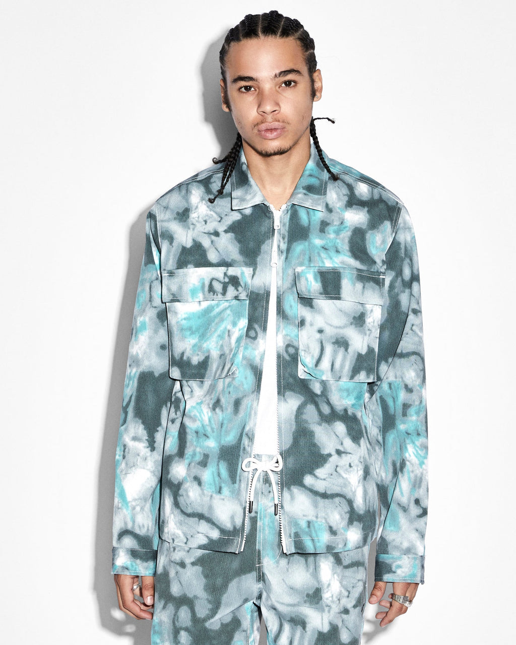 Mens Program Ls Shirt Green Dye Relaxed Shirts - Green