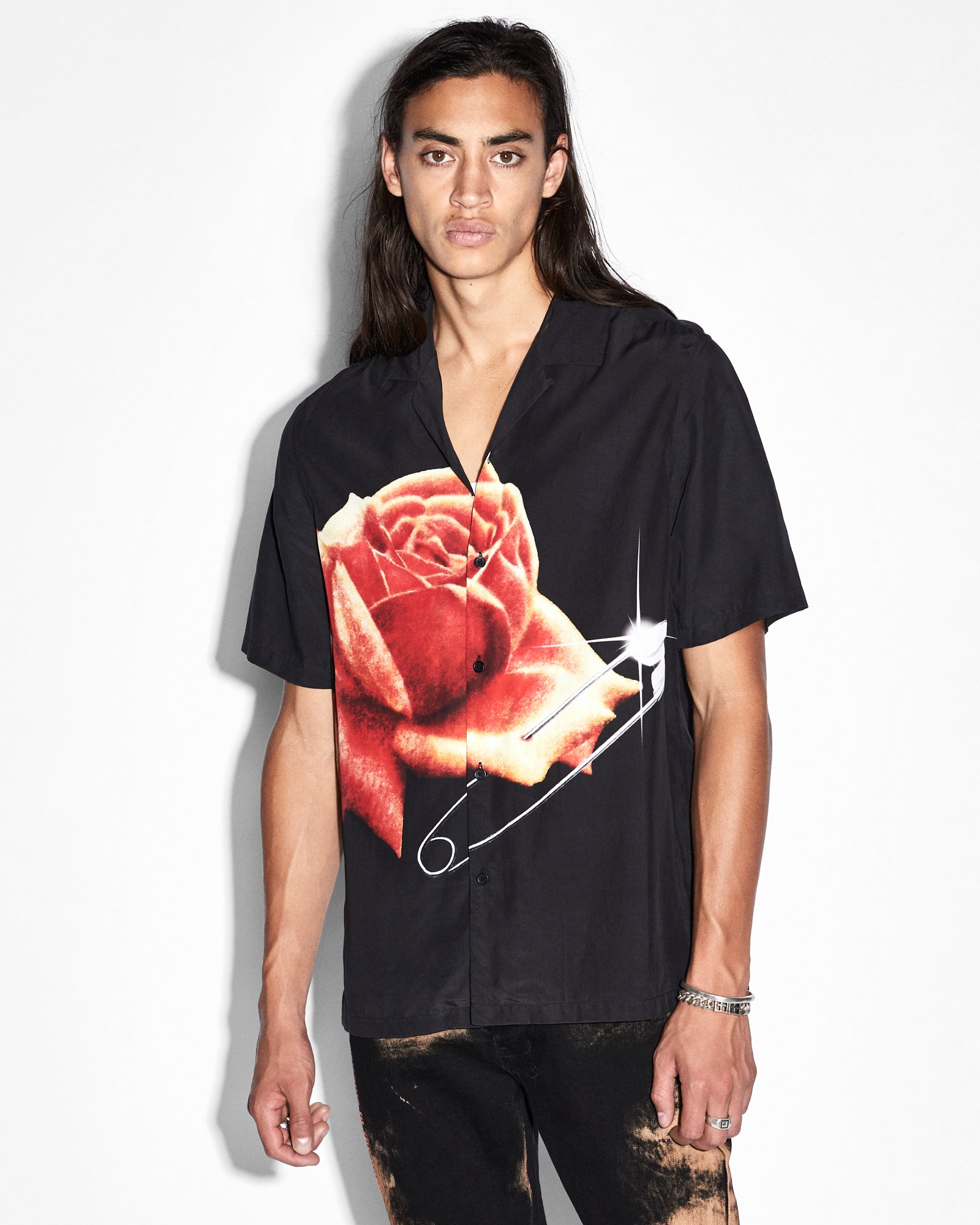 ROSE GARDEN RESORT SS SHIRT BLACK