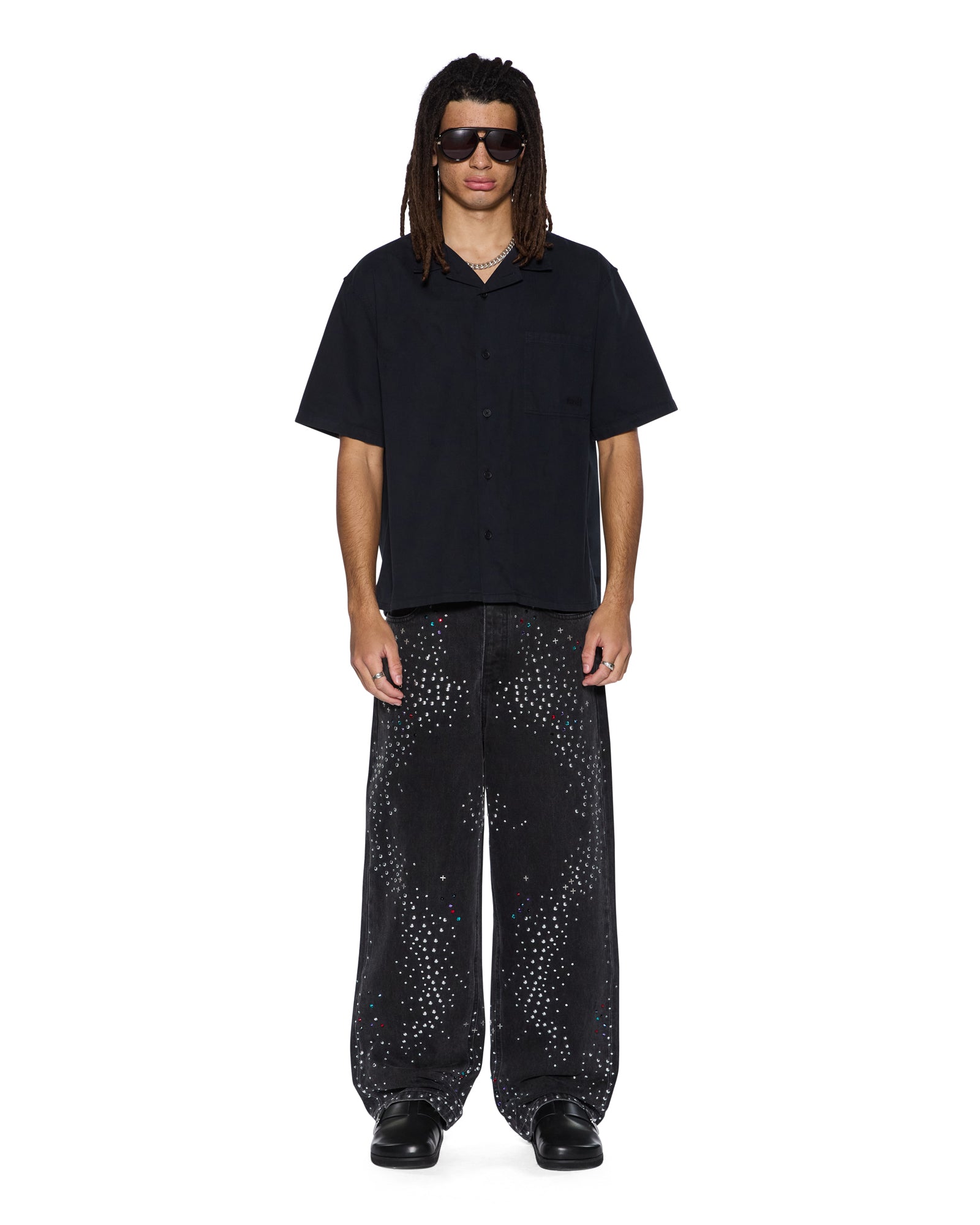 MENS  SERPENT DINER SS SHIRT BLACK REGULAR SHIRTS