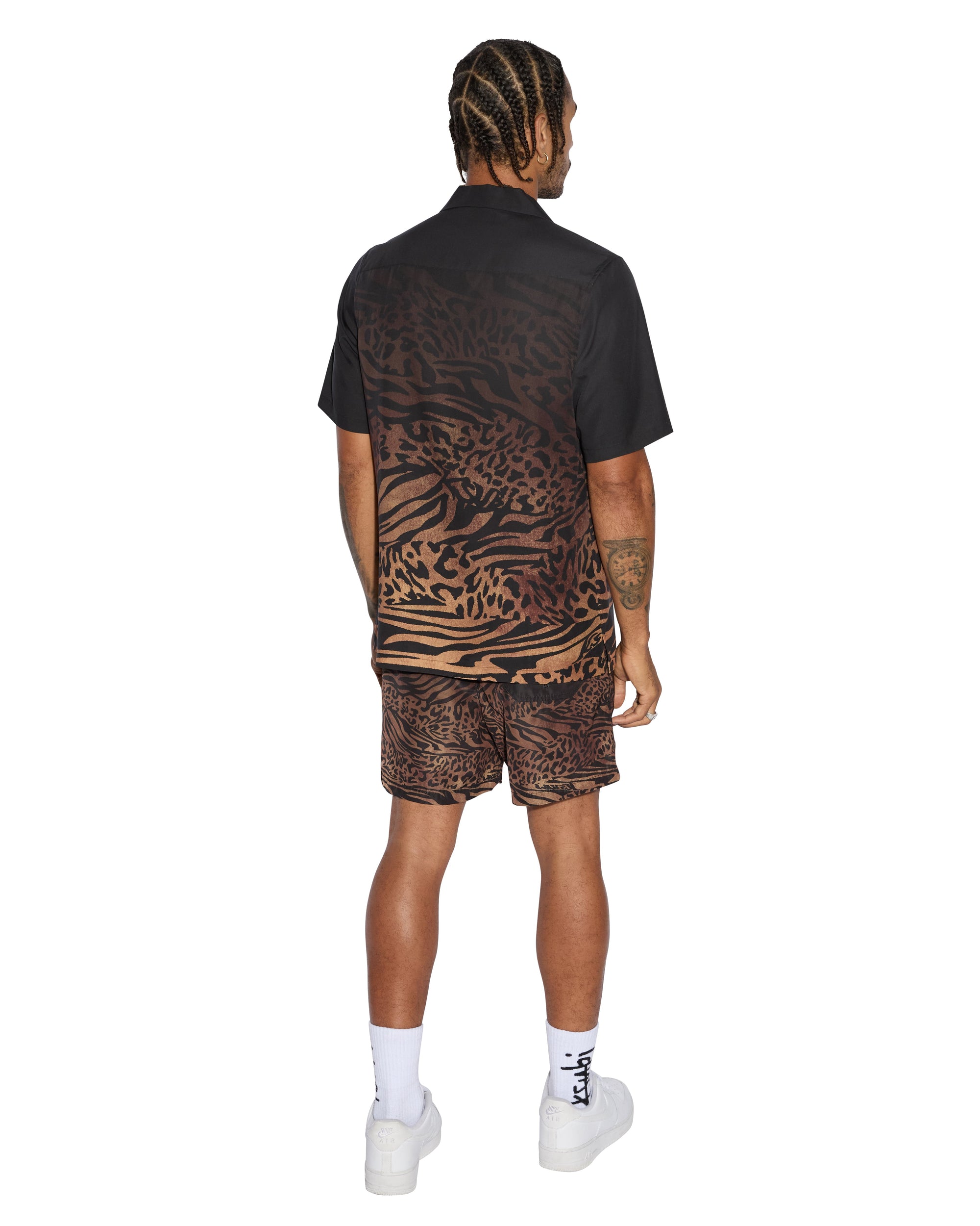 【SINNERS ATTIRE】Resort Shirt Leopard リゾートシャツ Sinners Resort Short Sleeve Mens Shirt - Leopard Print