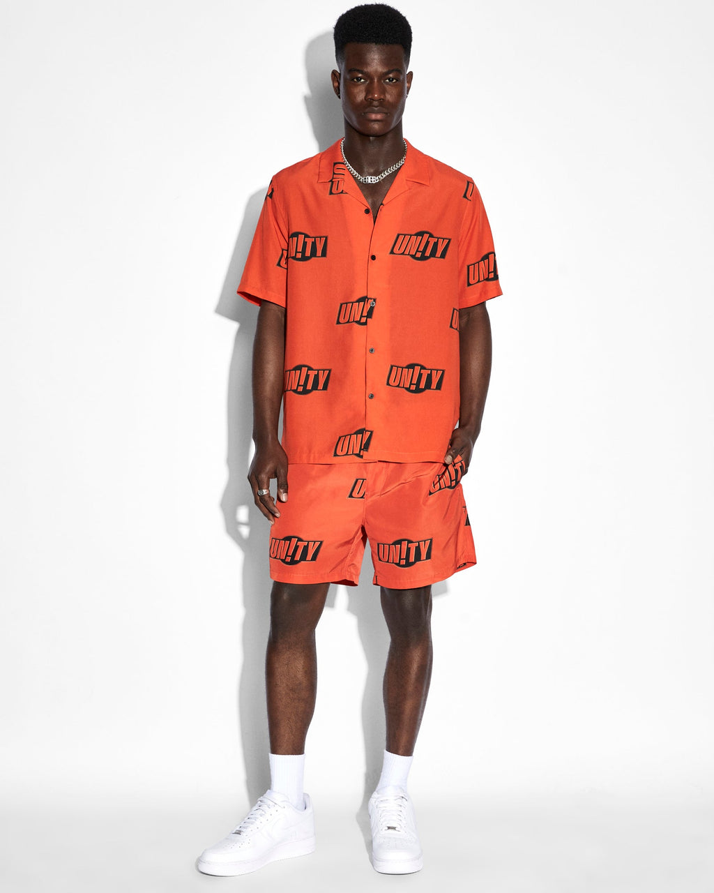 Mens Unity Sign Burner Boardshort Orange Regular Walkshorts - Orange