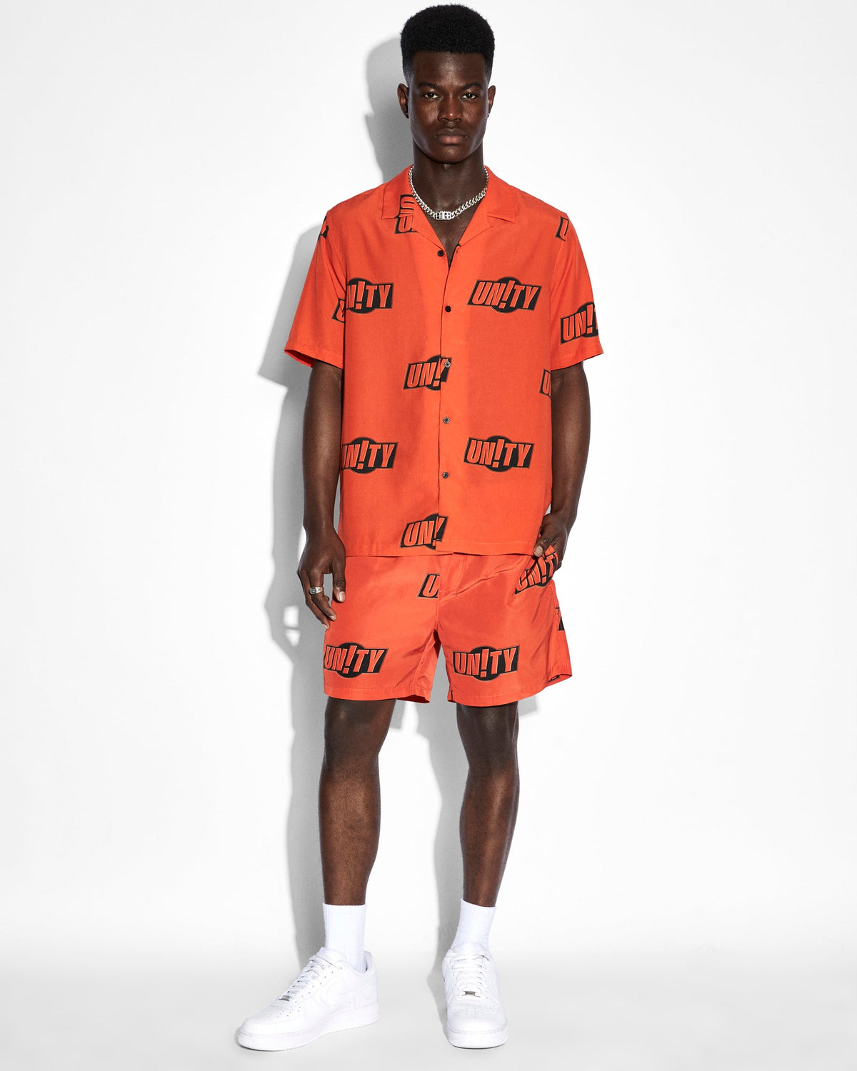 Mens Unity Sign Burner Boardshort Orange Regular Walkshorts - Orange