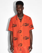 Mens Unity Sign Resort Ss Shirt Orange Regular Shirts - Orange