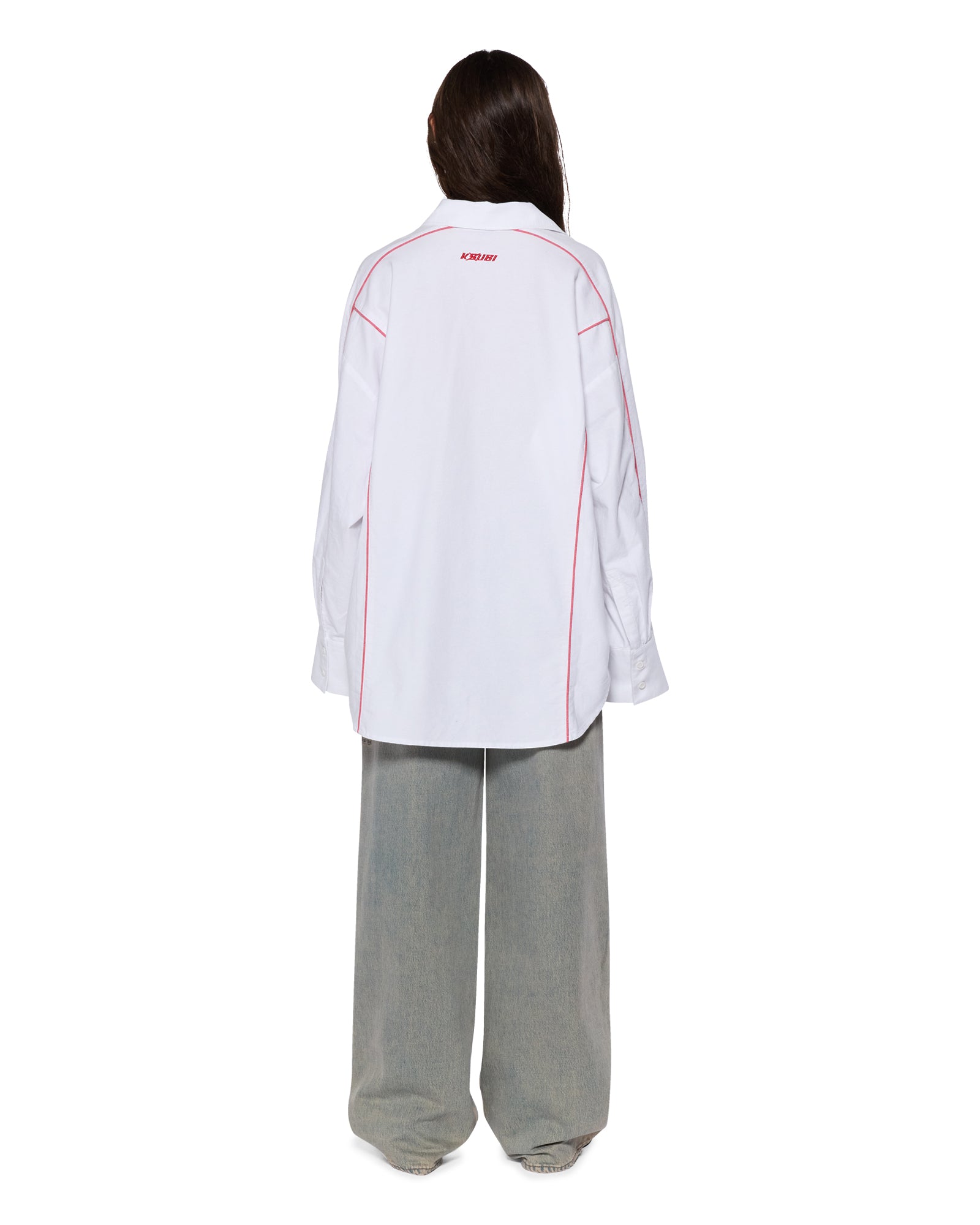 STINGER ASTRA LS SHIRT WHITE/RED
