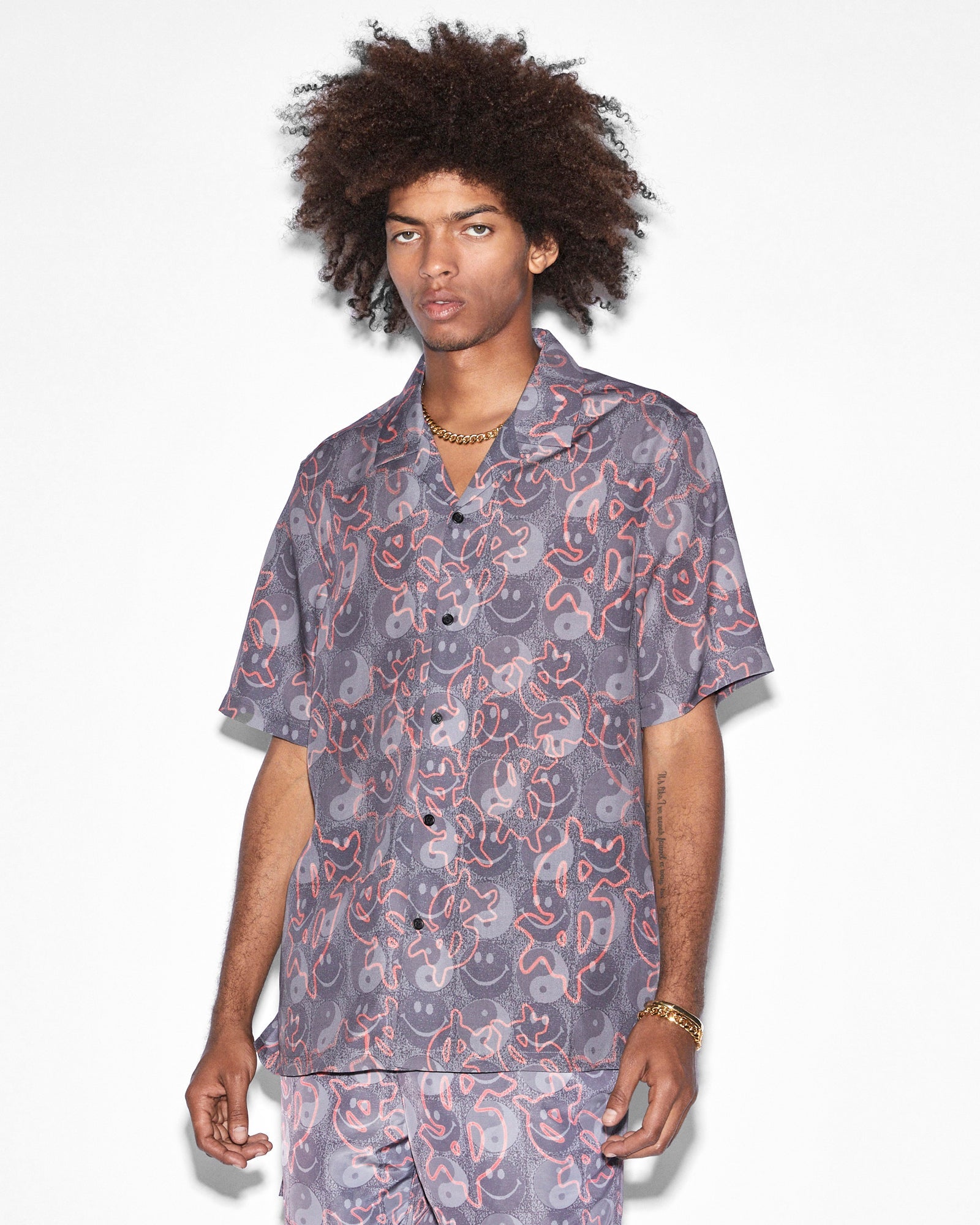 MENS  YIN DOLLAR RESORT SS SHIRT MULTI REGULAR SHIRTS