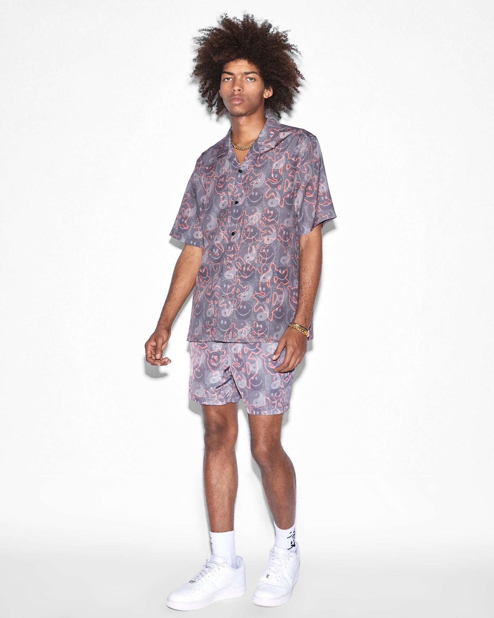 MENS  YIN DOLLAR RESORT SS SHIRT MULTI REGULAR SHIRTS