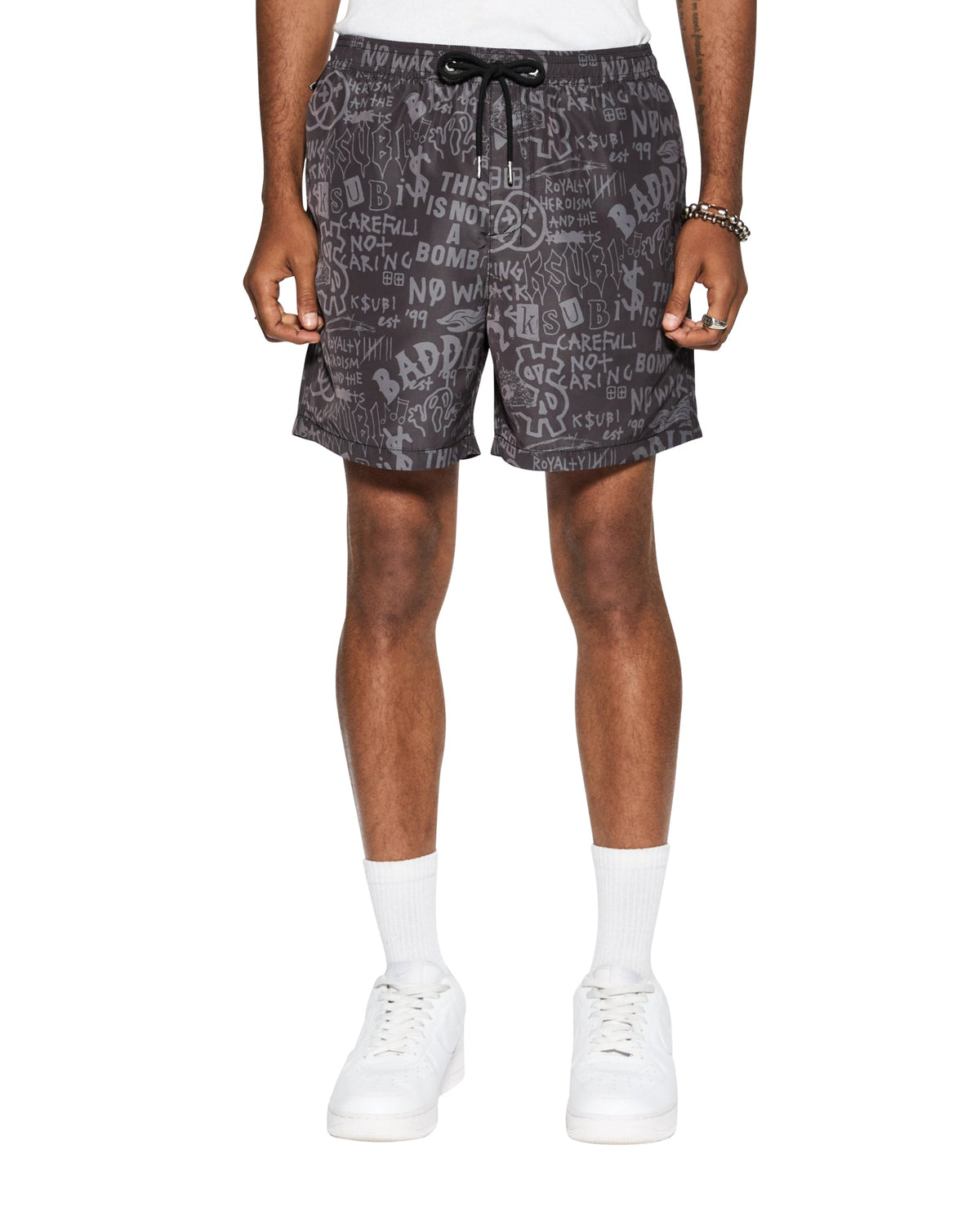 Mens Baddies Boardshort Black Regular Walkshorts - Black
