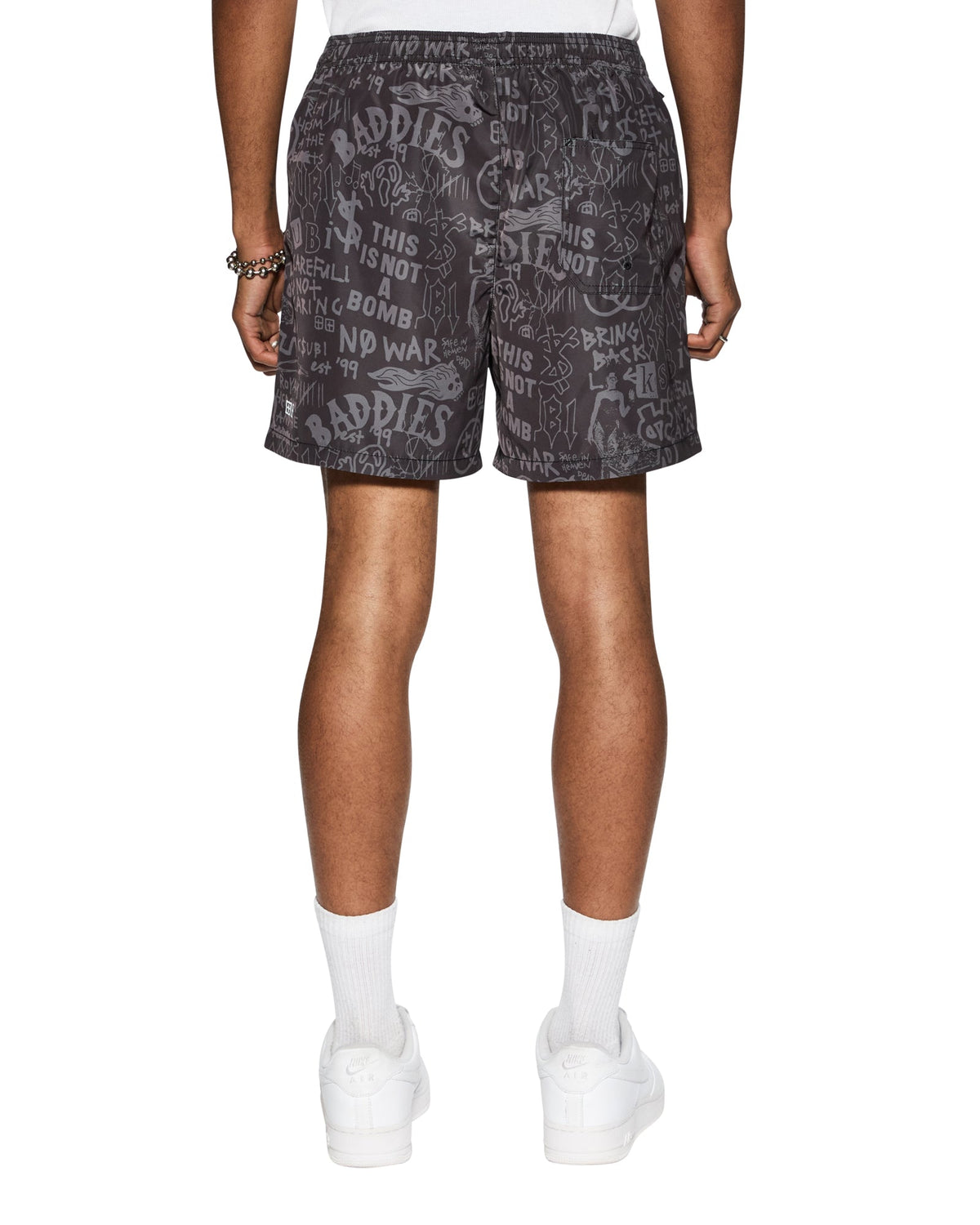Mens Baddies Boardshort Black Regular Walkshorts - Black