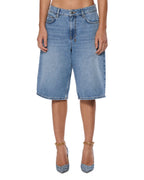 Womens Low Rider Short Swept Baggy Walkshorts - Denim