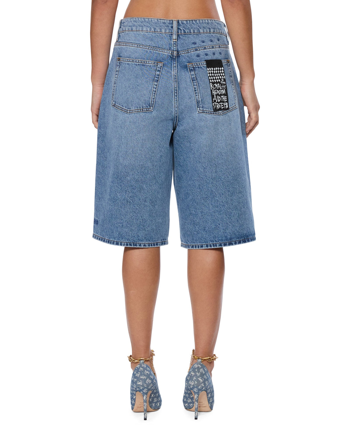 Womens Low Rider Short Swept Baggy Walkshorts - Denim