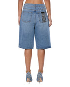 Womens Low Rider Short Swept Baggy Walkshorts - Denim