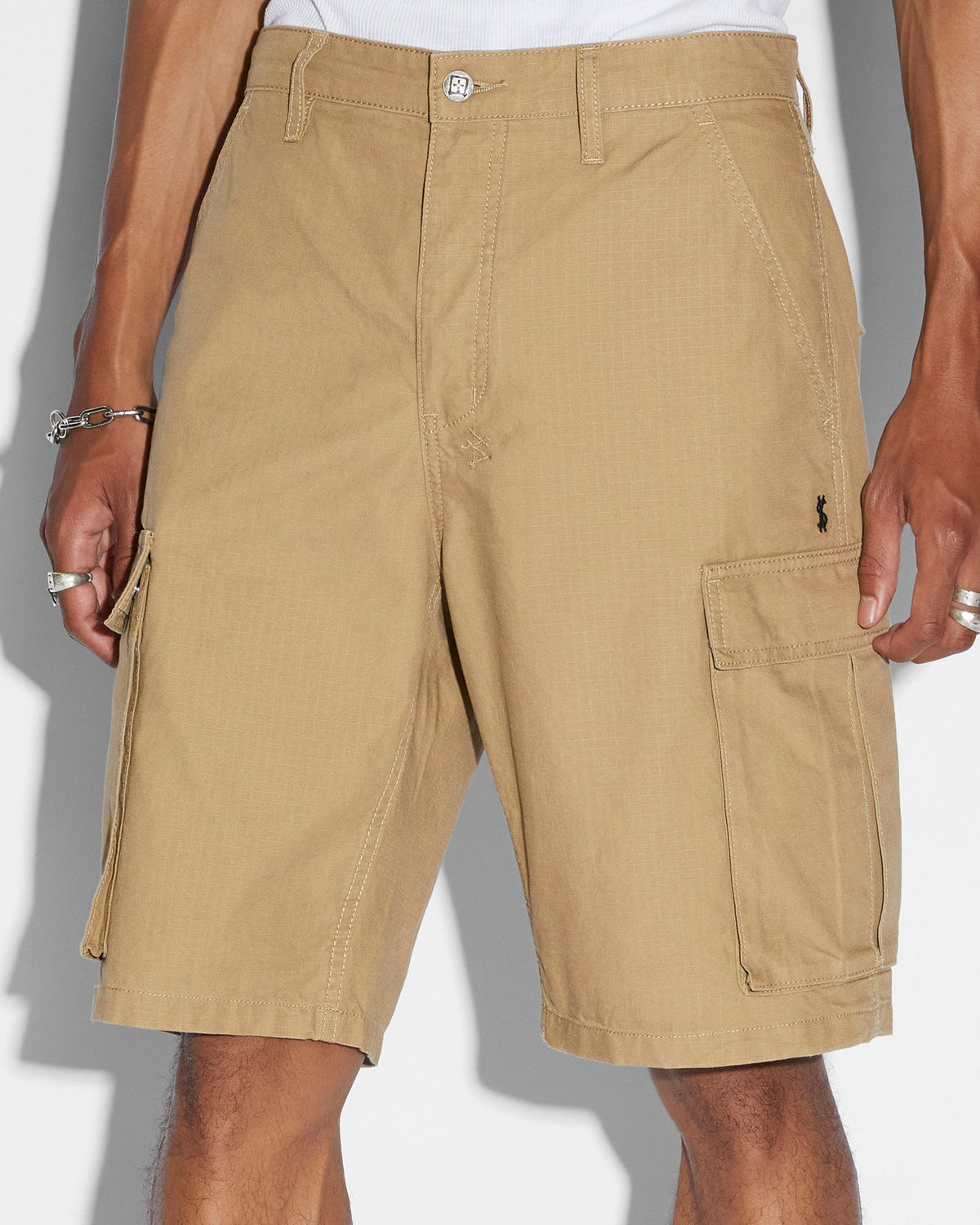 Mens Fugitive Cargo Short Dark Tan Straight Walkshorts - Tan