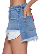 Womens Elle Short Frenchie Blue A Line Walkshorts - Denim