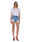 Womens Elle Short Frenchie Blue A Line Walkshorts - Denim