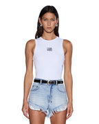 WOMENS STACKED SYNDICATE TANK XTRA WHITE FASHION TOPS