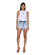 WOMENS STACKED SYNDICATE TANK XTRA WHITE FASHION TOPS