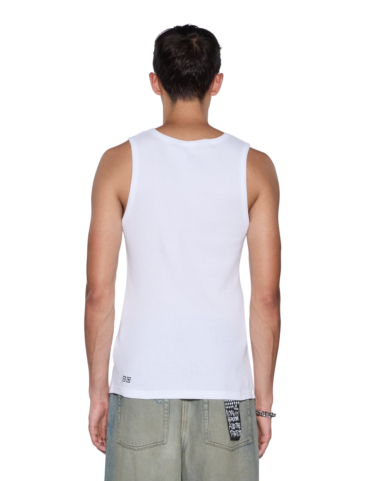 MENS  DEBUT SINGLET WHITE FITTED TEES