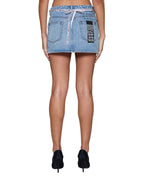 WOMENS MICRO MINI SKIRT BABES BLUE SKIRTS