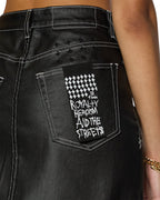 Womens Rap Skirt Slicker A Line Skirts - Black