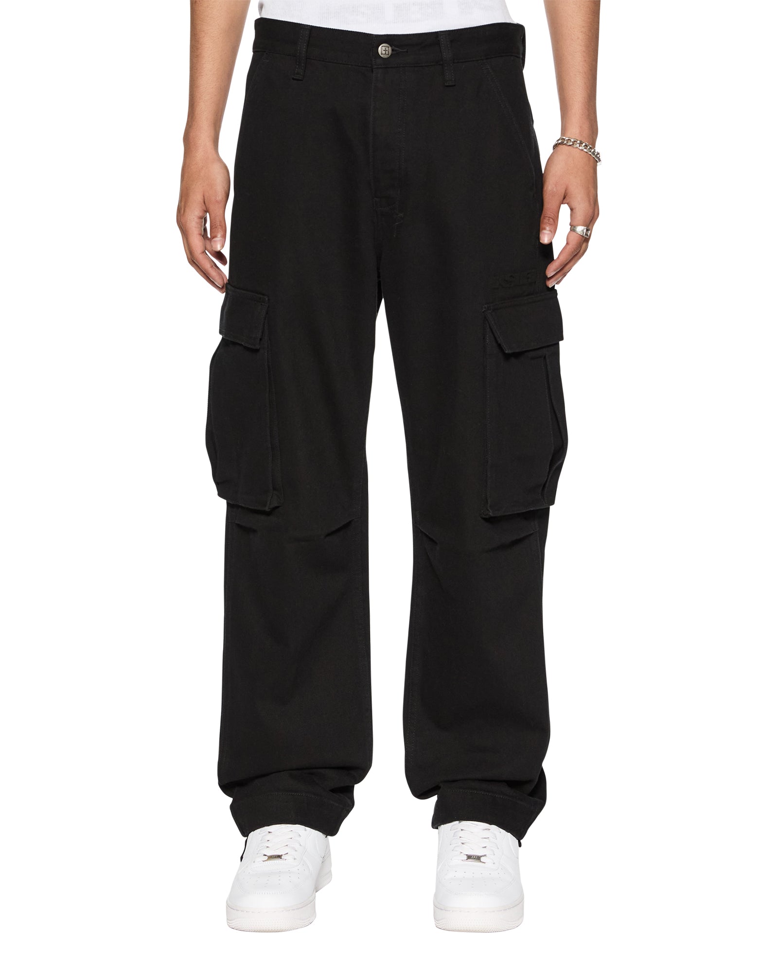 MENS SOTT FUGITIVE CARGO PANT JET BLACK RELAXED PANTS