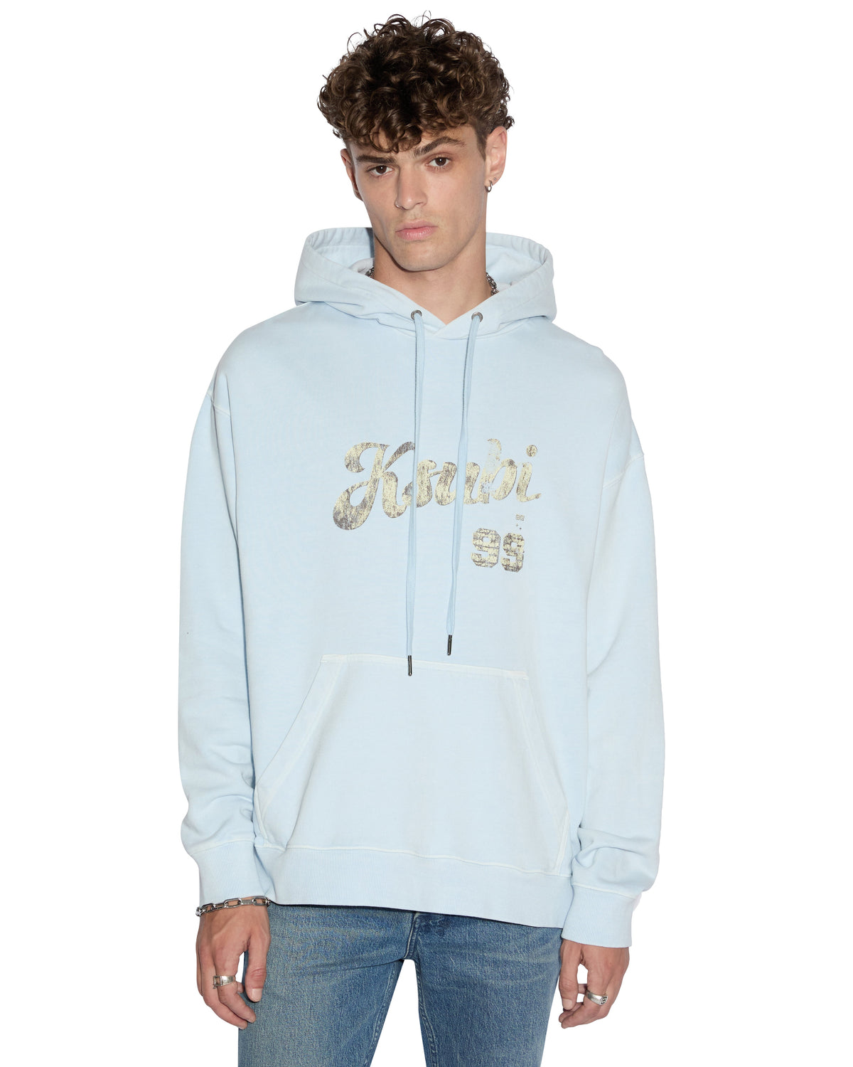 Mens Clubhouse Biggie Hoodie Shallows Oversized Fleece - Blue