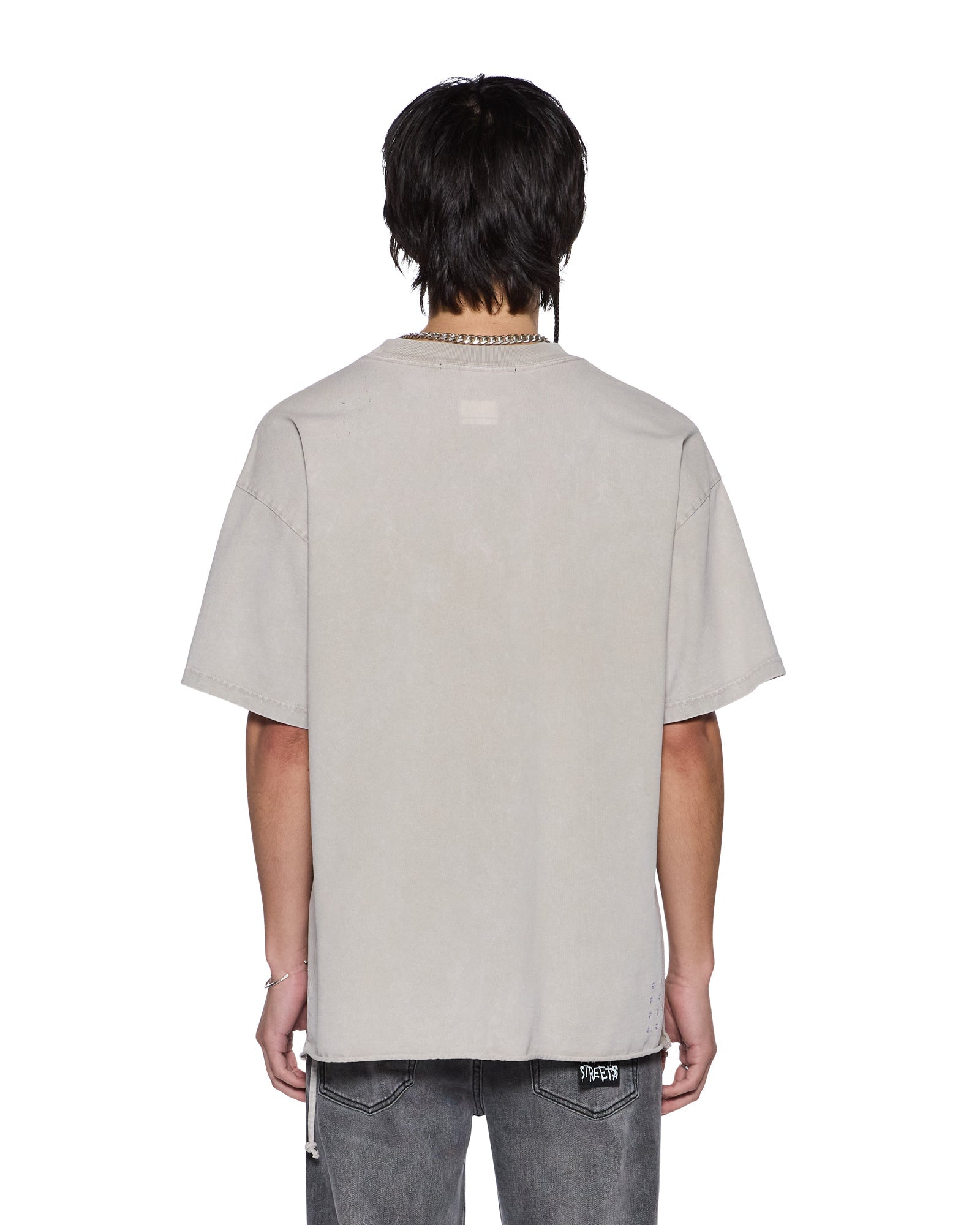 MENS  BLASTED EKCESS SS TEE SMOKE GREY OVERSIZED TEES