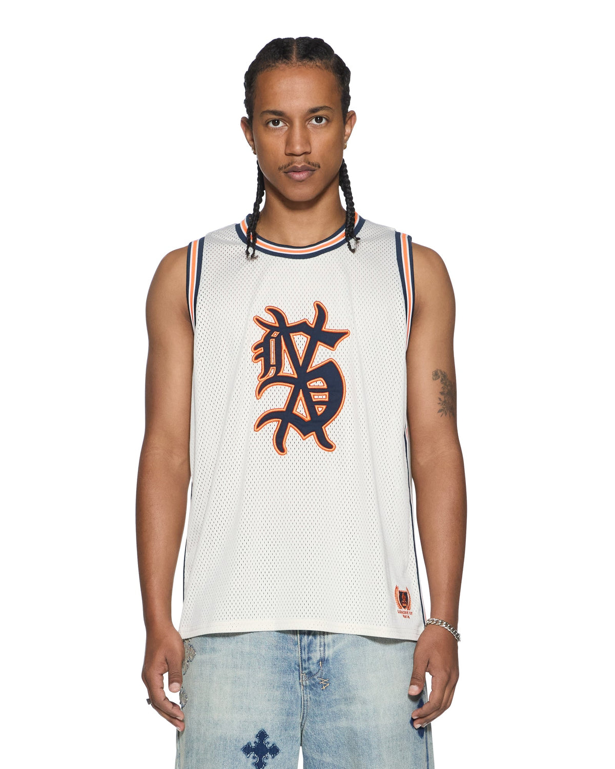 MENS BOLTER MESH DEBUT SINGLET ECRU FASHION TOPS