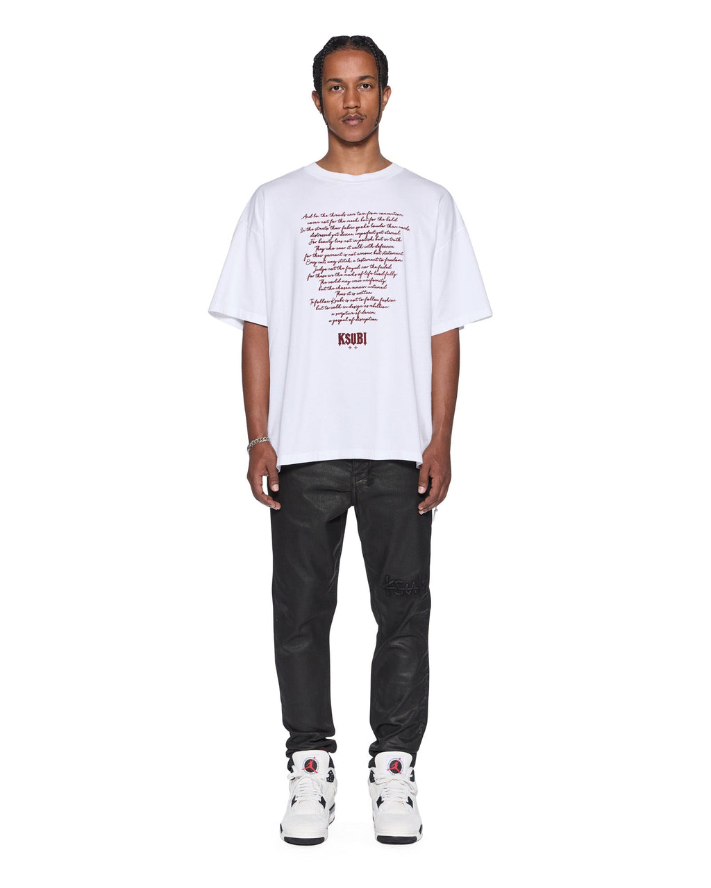 Mens Cypha Biggie Ss Tru White Oversized Tees - White
