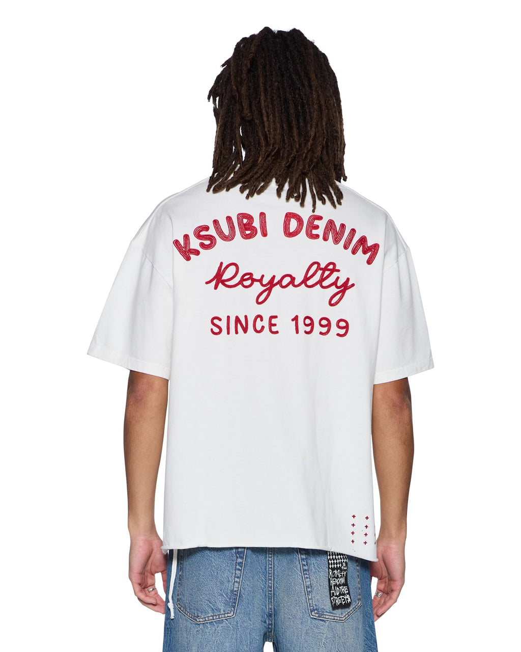 Mens Mekanik Biggie Ss Tee Vintage White Oversized Tees - Beige