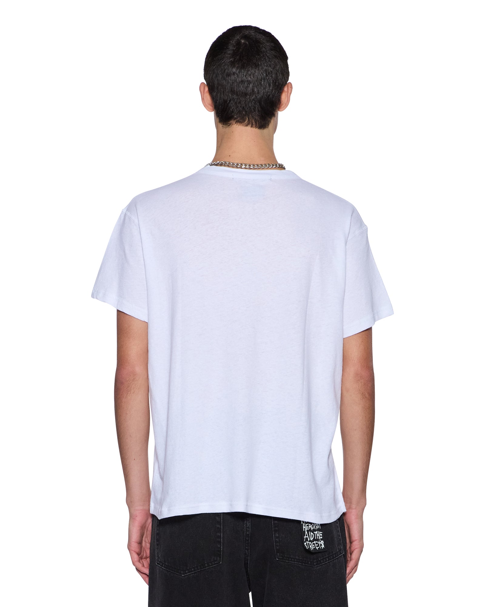 MENS  SLUB SID SS TEE WHITE SLIM TEES