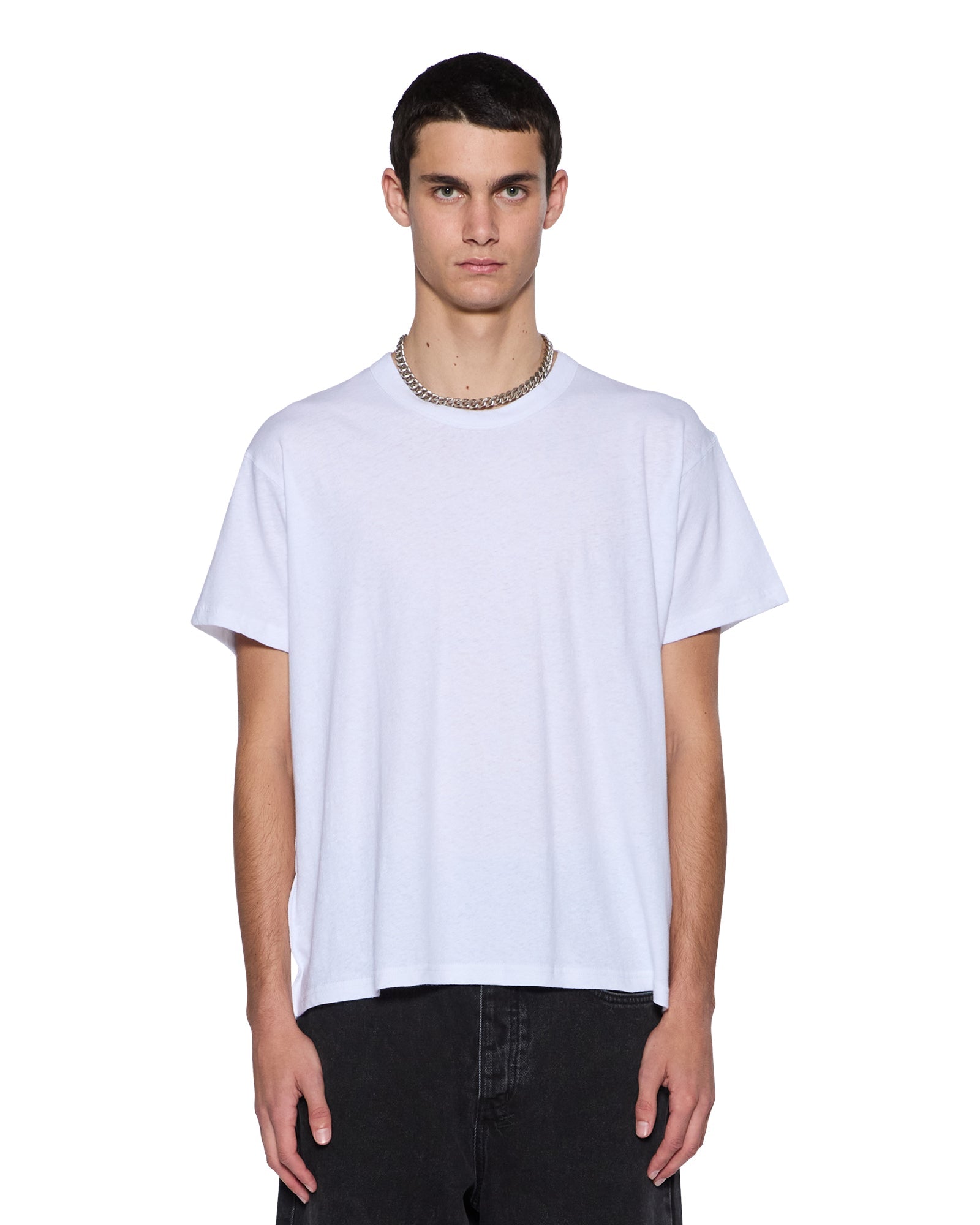 MENS  SLUB SID SS TEE WHITE SLIM TEES