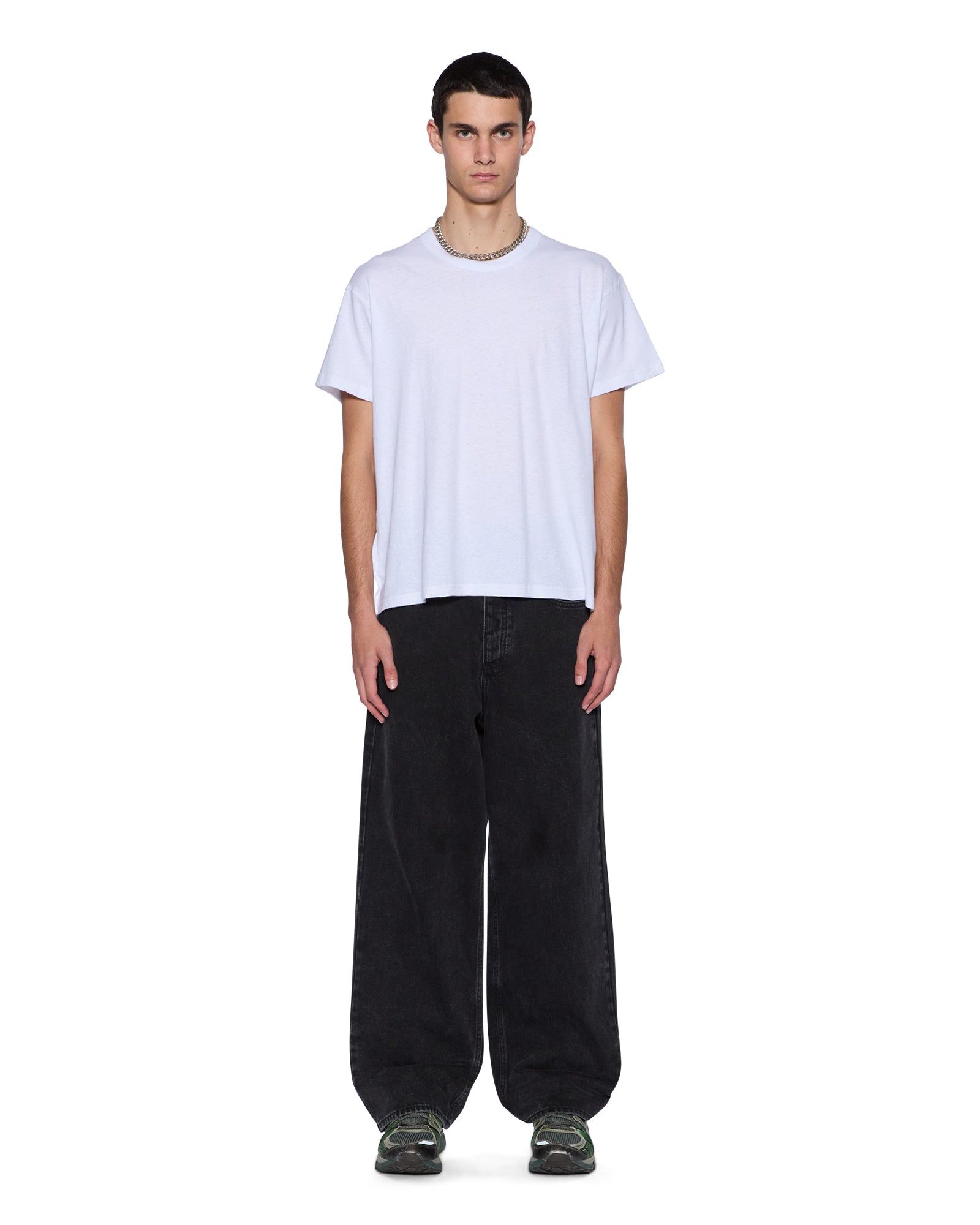 MENS  SLUB SID SS TEE WHITE SLIM TEES