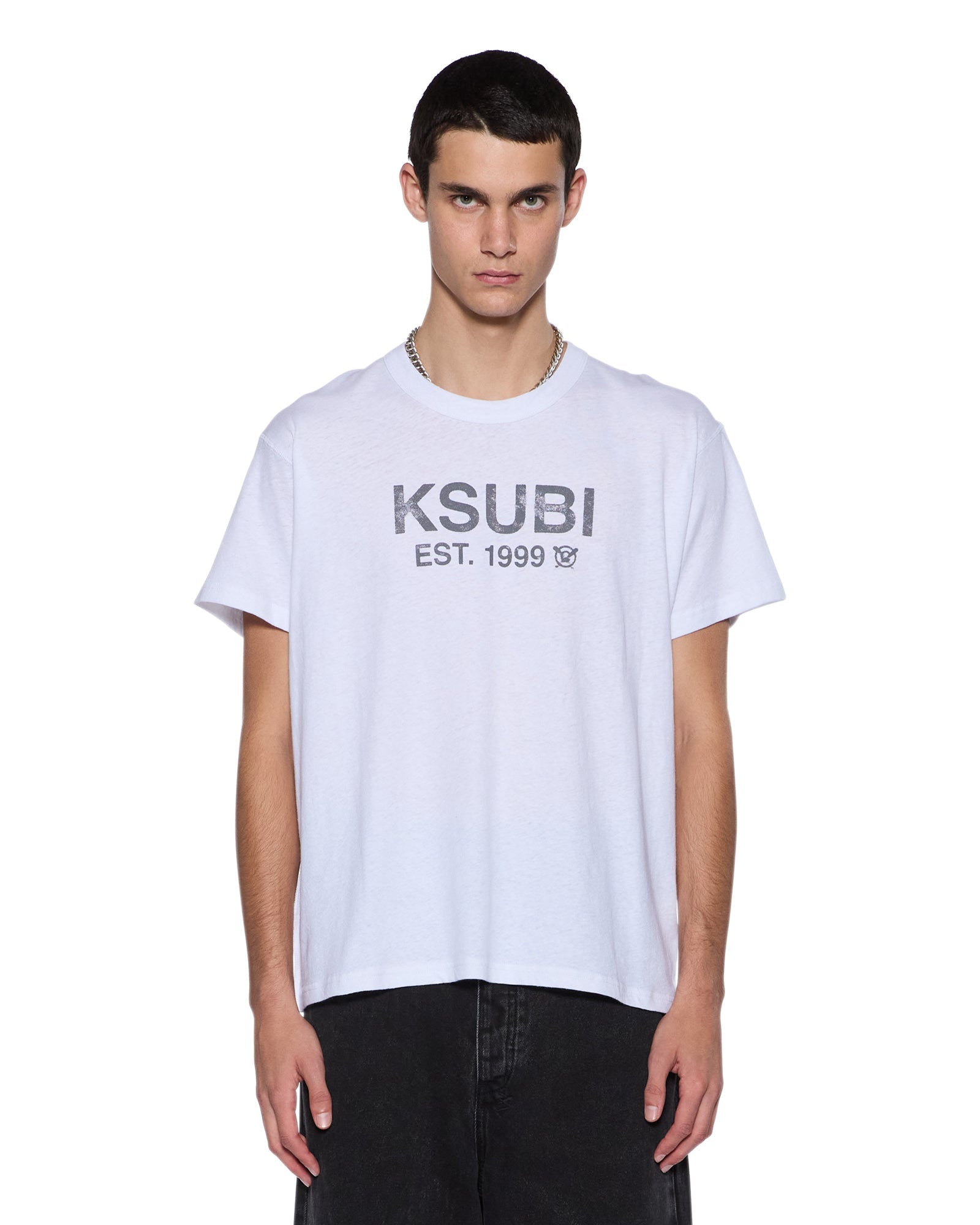 MENS  STATE SLUB SID SS TEE WHITE REGULAR TEES