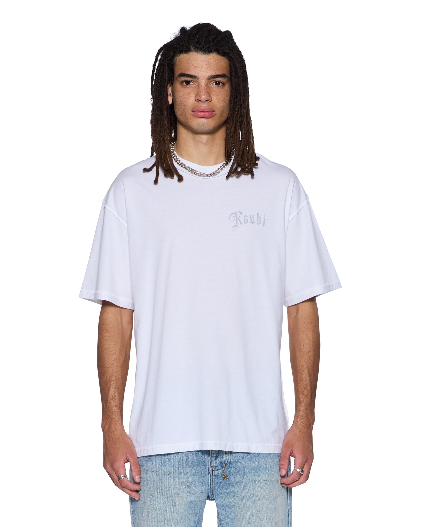 MENS  TRUCKSTOP EKCESS SS TEE SLUB WHITE OVERSIZED TEES
