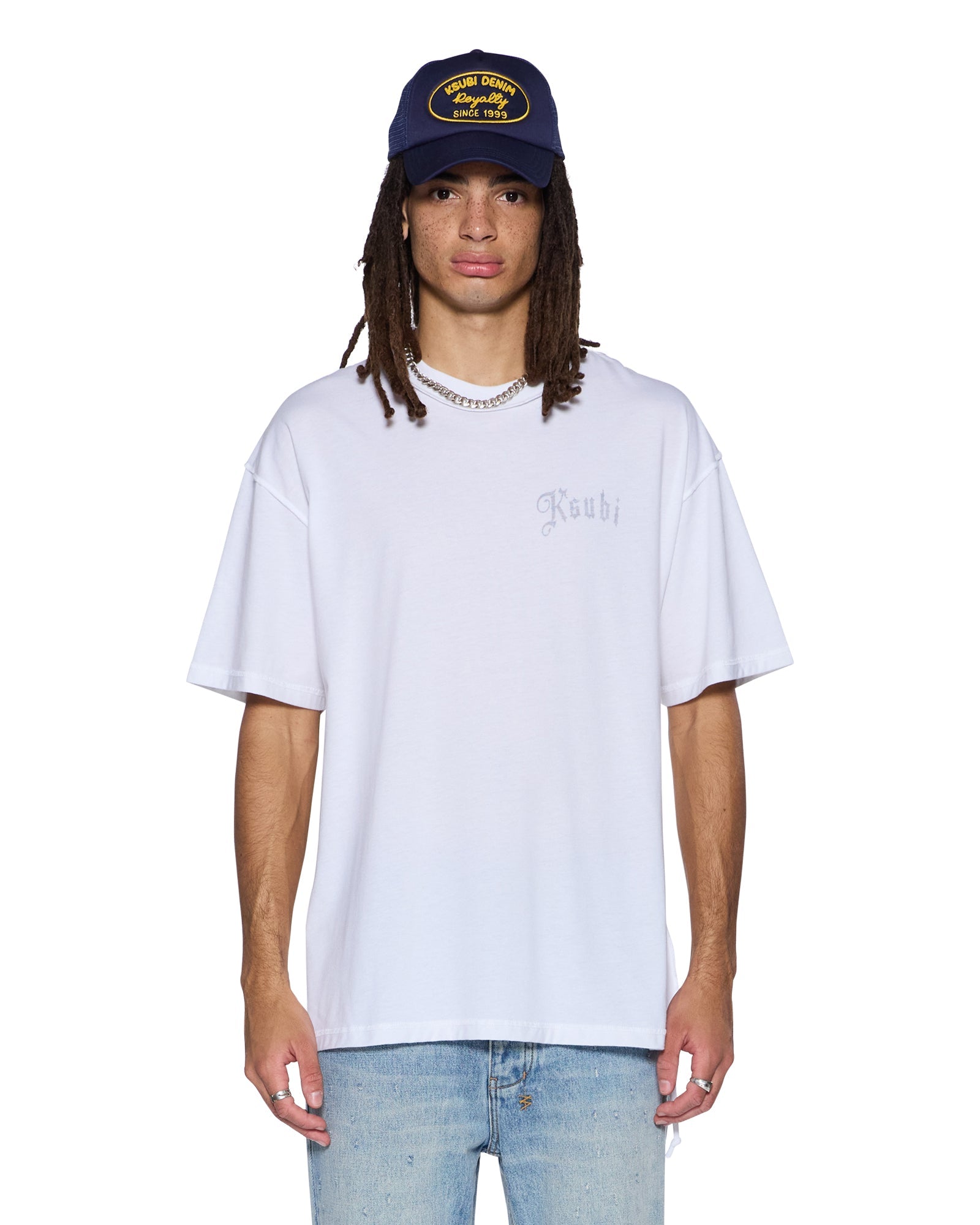 MENS  TRUCKSTOP EKCESS SS TEE SLUB WHITE OVERSIZED TEES