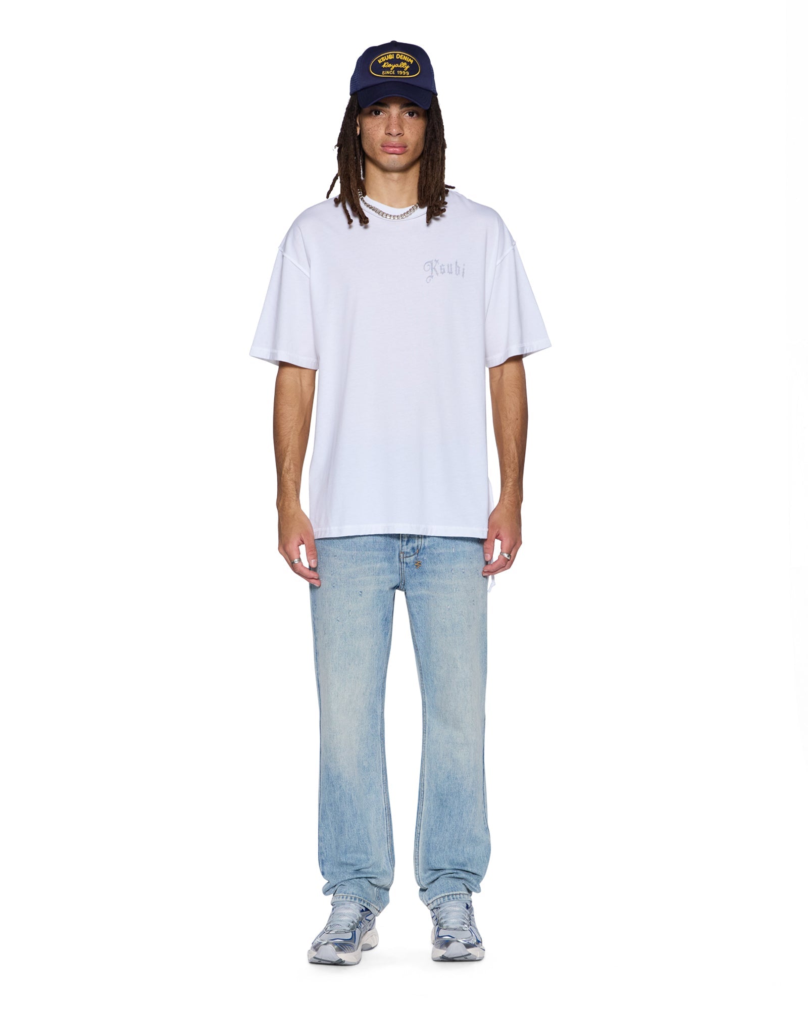 MENS  TRUCKSTOP EKCESS SS TEE SLUB WHITE OVERSIZED TEES
