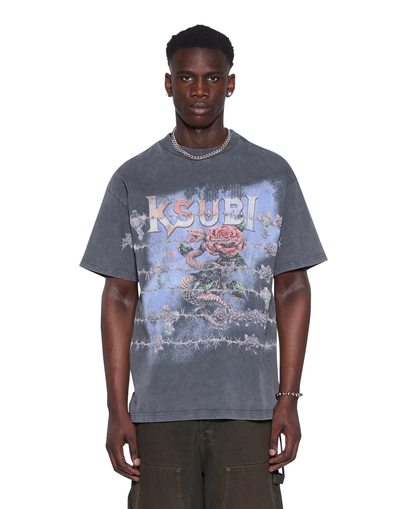 MENS  DEATH SNAKE EKCESS SS TEE RHINO OVERSIZED TEES