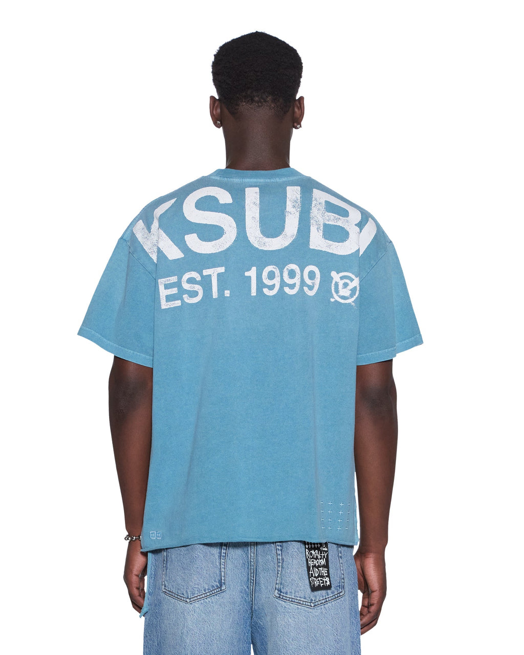 Mens State Ekcess Ss Tee Titan Oversized Tees - Blue