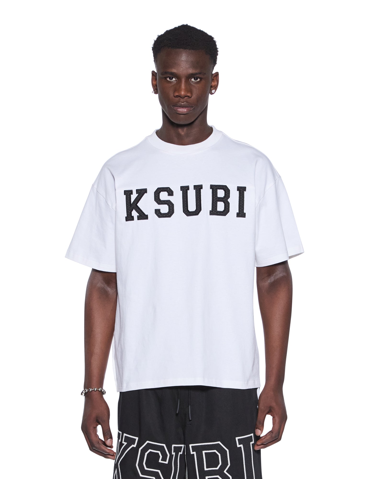 MENS  TOUCHDOWN EKCESS SS TEE VINTAGE WHITE OVERSIZED TEES