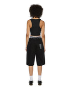 WOMENS STACKED ORIGIN CROP BLACK FASHION TOPS