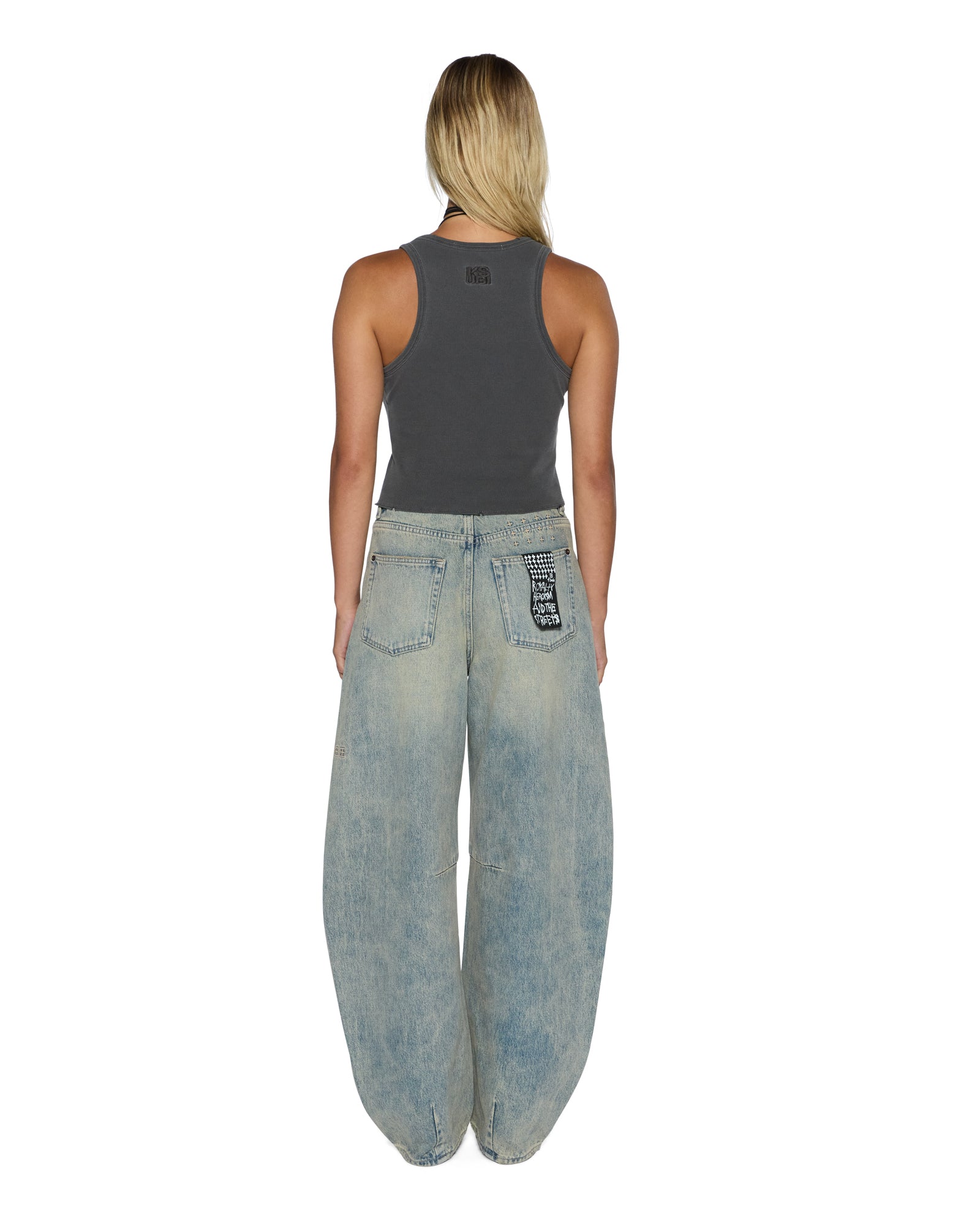 WOMENS  ORIGIN TANK GARTER CHARCOAL FITTED FASHION TOPS
