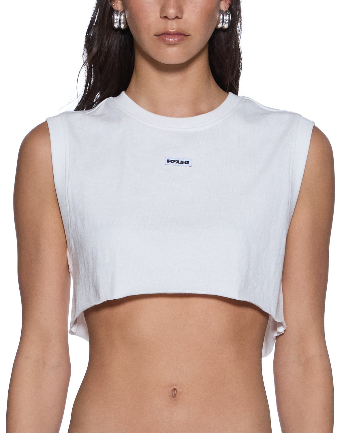 LABELS CROP TANK WHITE
