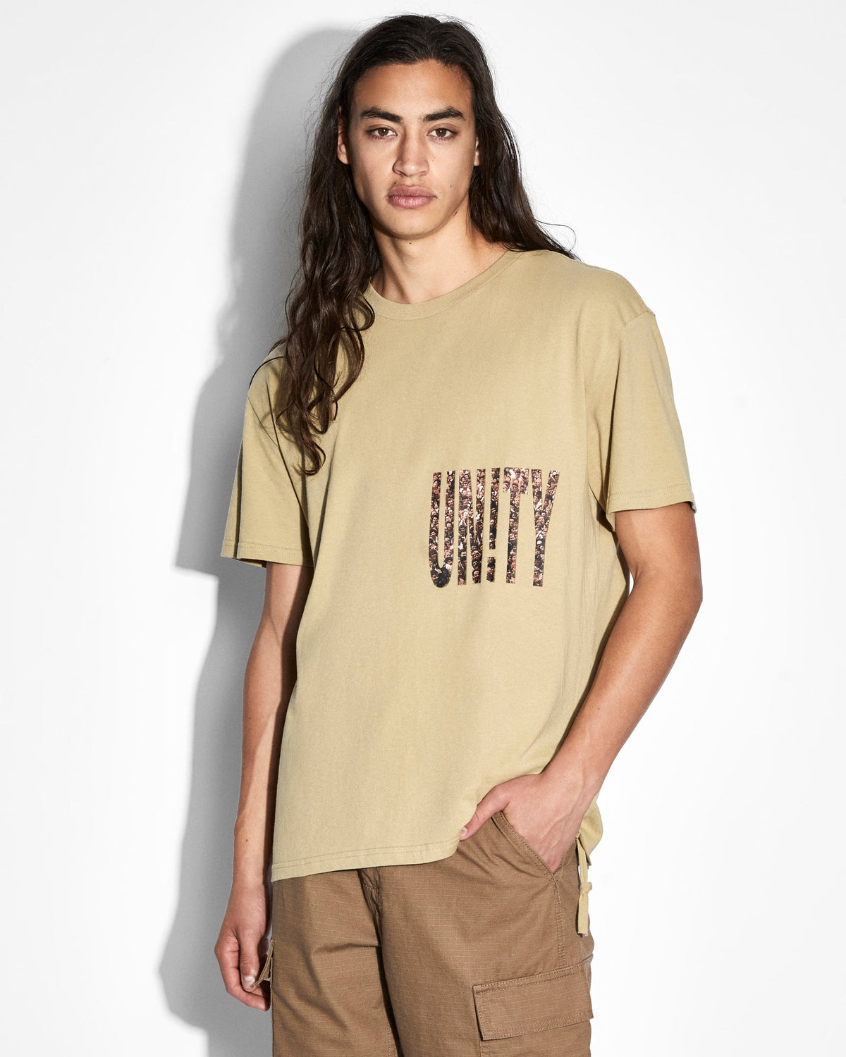 Mens Crowded Biggie Ss Tee Patrol Oversized Tees - Khaki