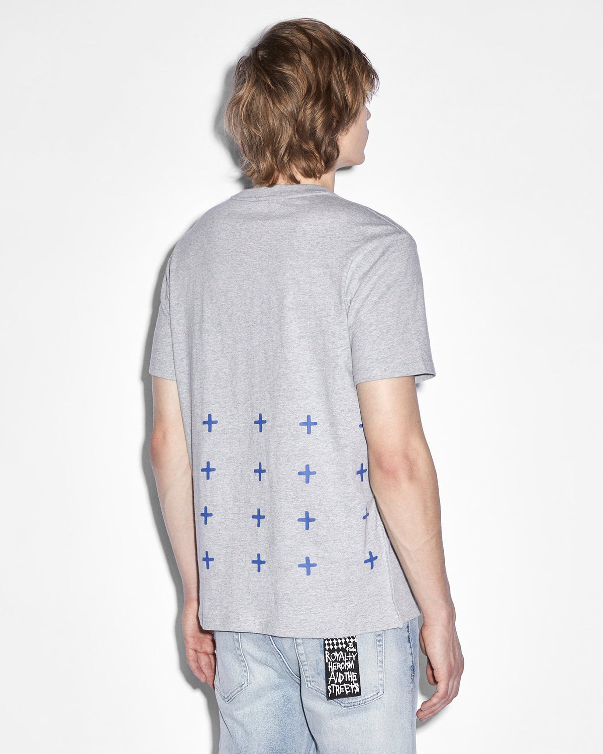 Mens Crossroads Kash Ss Tee Grey Marle Regular Tees - Grey